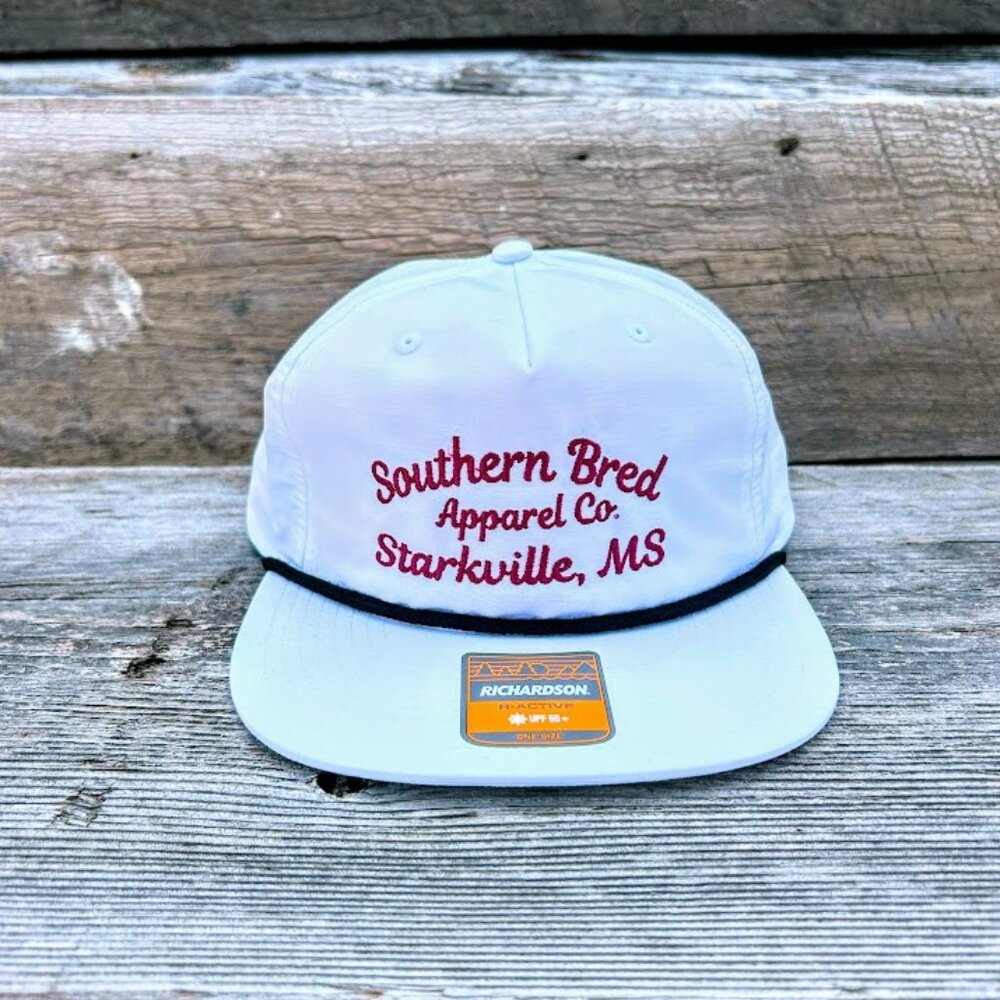 Southern Bred Apparel Co Starkville, MS Richardson 256 White and Black Rope Cap